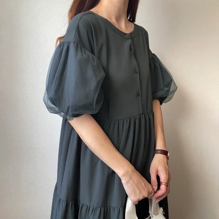 FILLOU チュールレイヤードティアードワンピース[品番
