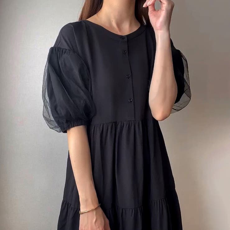 FILLOU チュールレイヤードティアードワンピース[品番