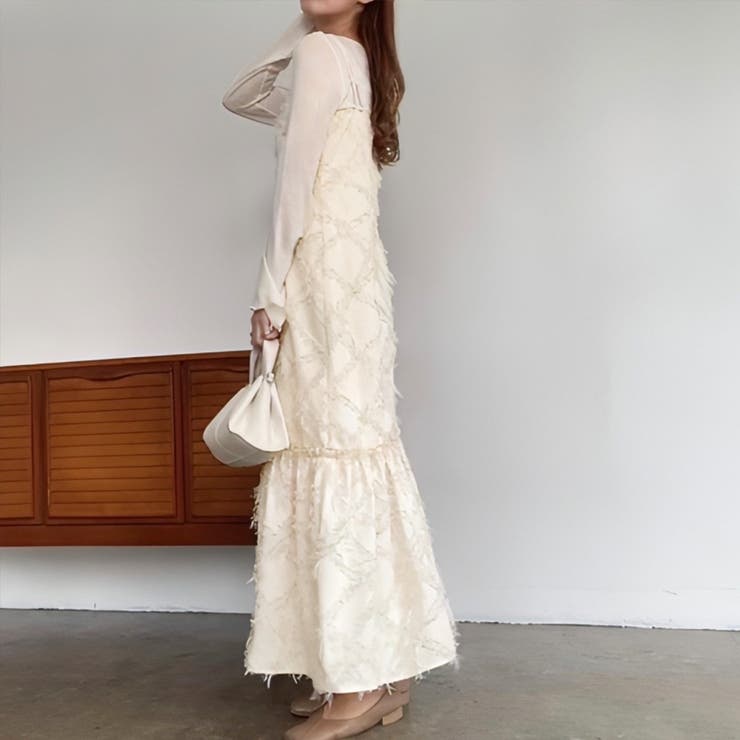 FILLOU ジャガード裾フレアキャミワンピース | JUNOAH | 詳細画像10 