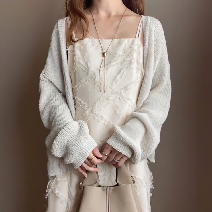 FILLOU ジャガード裾フレアキャミワンピース | JUNOAH | 詳細画像11 