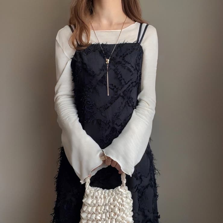 FILLOU ジャガード裾フレアキャミワンピース | JUNOAH | 詳細画像2 