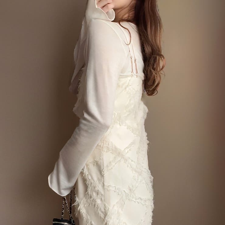 FILLOU ジャガード裾フレアキャミワンピース | JUNOAH | 詳細画像8 