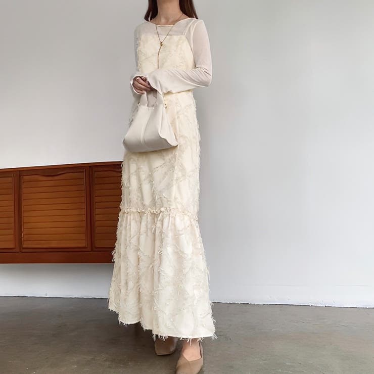 FILLOU ジャガード裾フレアキャミワンピース | JUNOAH | 詳細画像9 