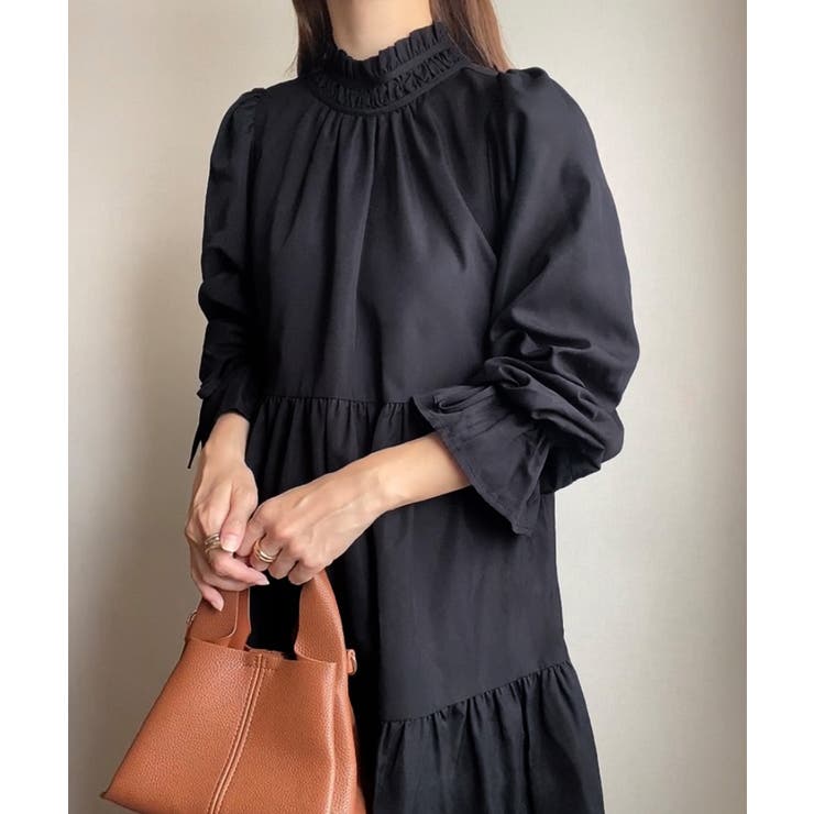 FILLOU フリルカラーフレアワンピース | JUNOAH | 詳細画像1 