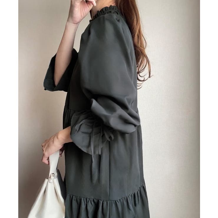 FILLOU フリルカラーフレアワンピース | JUNOAH | 詳細画像11 