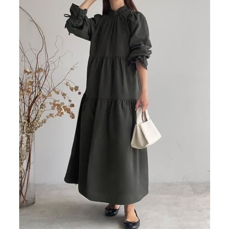 FILLOU フリルカラーフレアワンピース | JUNOAH | 詳細画像12 