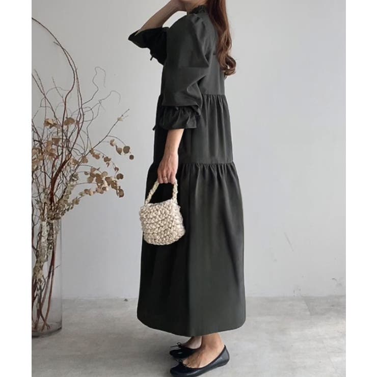 FILLOU フリルカラーフレアワンピース | JUNOAH | 詳細画像13 