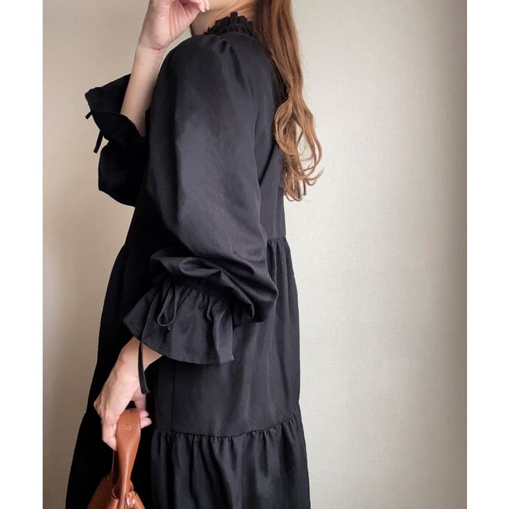 FILLOU フリルカラーフレアワンピース | JUNOAH | 詳細画像2 