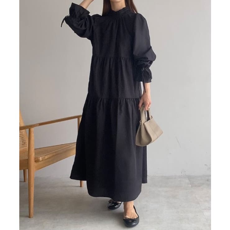 FILLOU フリルカラーフレアワンピース | JUNOAH | 詳細画像3 