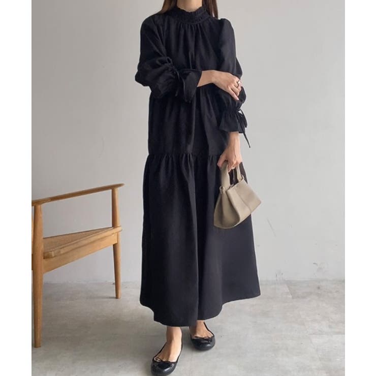 FILLOU フリルカラーフレアワンピース | JUNOAH | 詳細画像4 