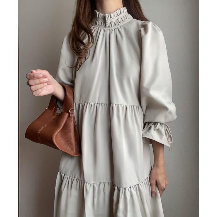 FILLOU フリルカラーフレアワンピース | JUNOAH | 詳細画像6 