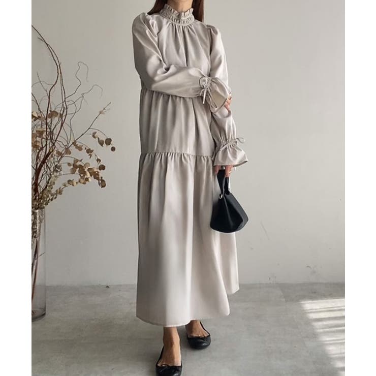 FILLOU フリルカラーフレアワンピース | JUNOAH | 詳細画像7 