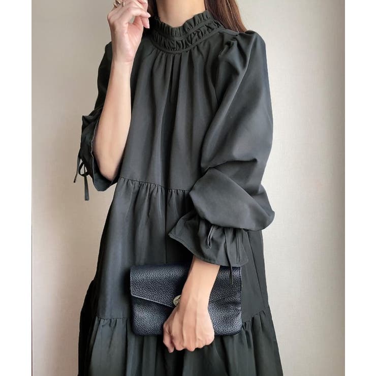 FILLOU フリルカラーフレアワンピース | JUNOAH | 詳細画像9 