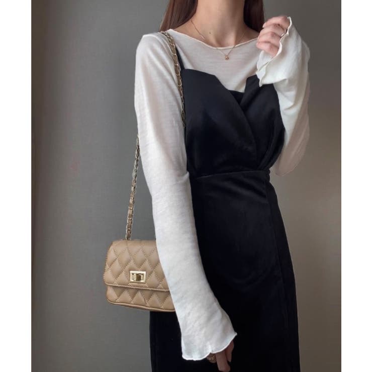 FILLOU フロントデザインぺロアキャミワンピース | JUNOAH | 詳細画像1 