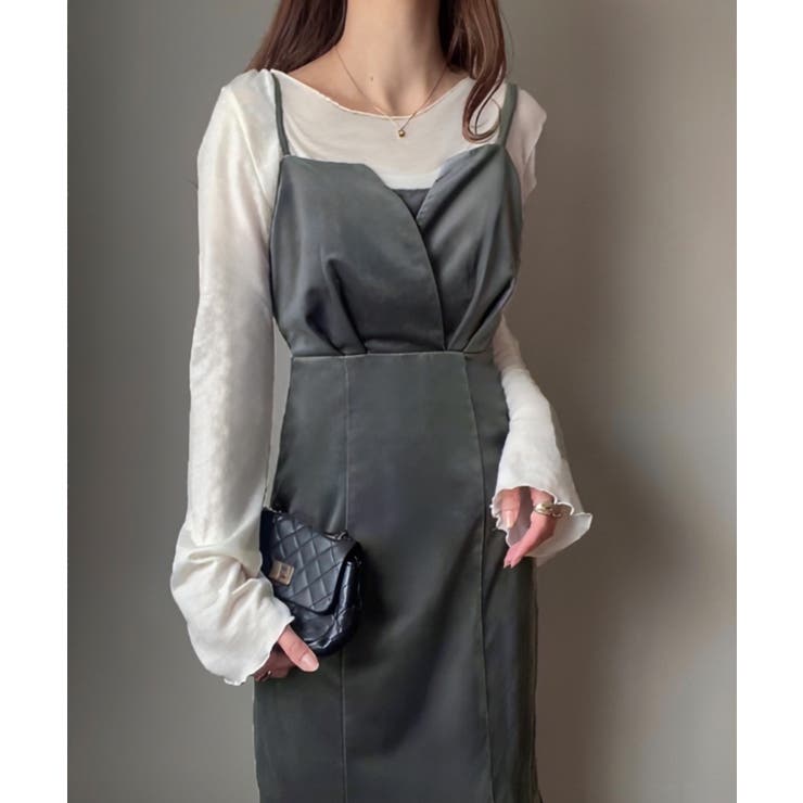 FILLOU フロントデザインぺロアキャミワンピース | JUNOAH | 詳細画像11 