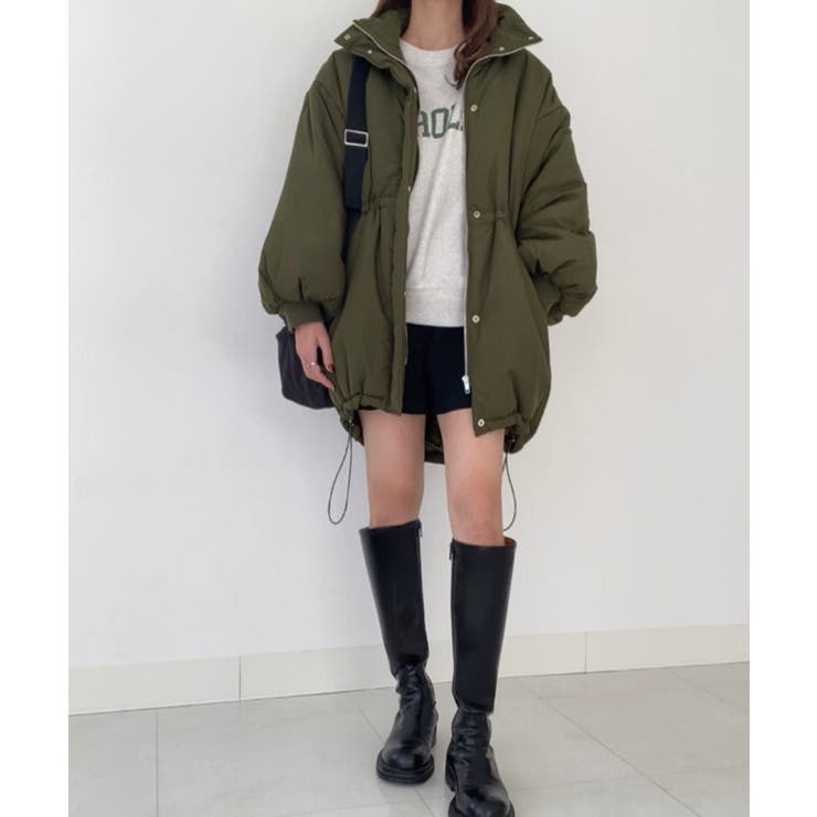 Mサイズ／FILLOU 中綿スタンドネックドロストコート FILLOU 中綿スタンドネックドロストコート[品番：AMTW0011877