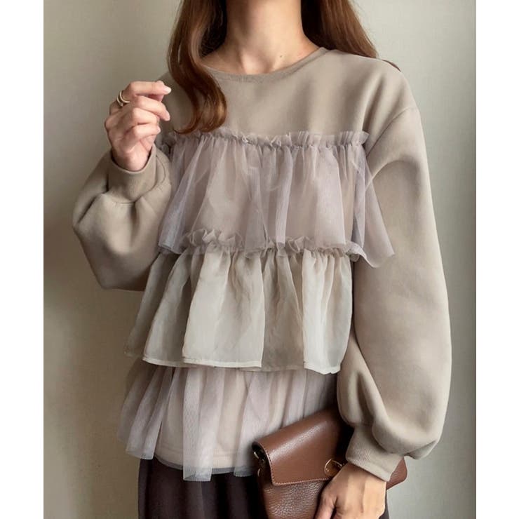 FILLOU フリルドッキング裏起毛プルオーバー[品番：AMTW0011694