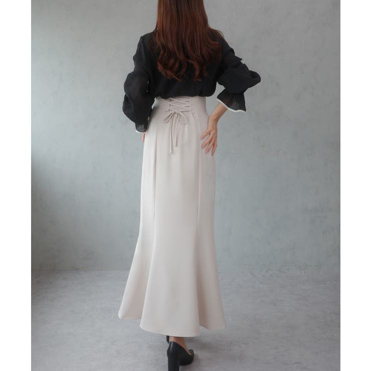 CENEA バイカラーキャンディースリーブシアーブラウス | JUNOAH | 詳細画像8 