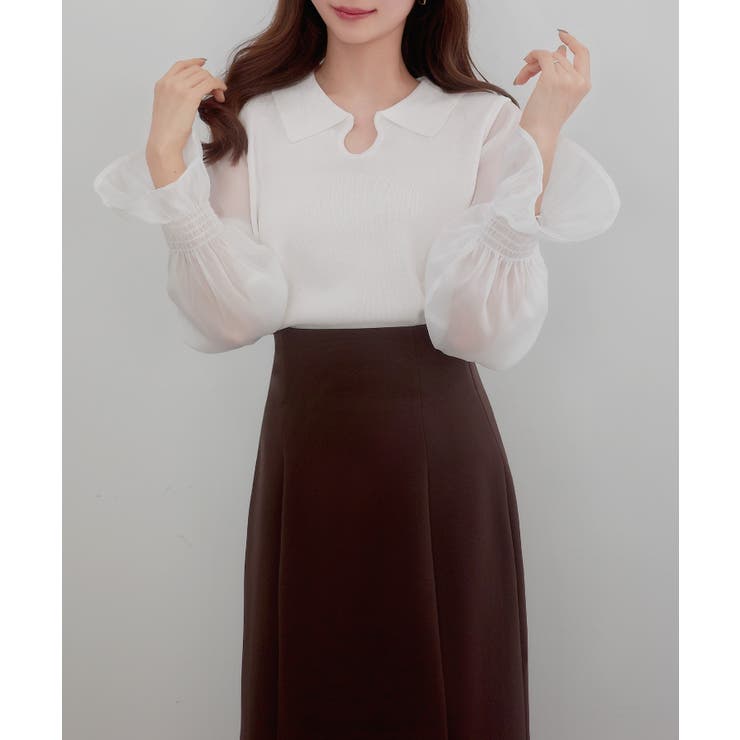 CENEA シアーキャンディースリーブニット | JUNOAH | 詳細画像3 