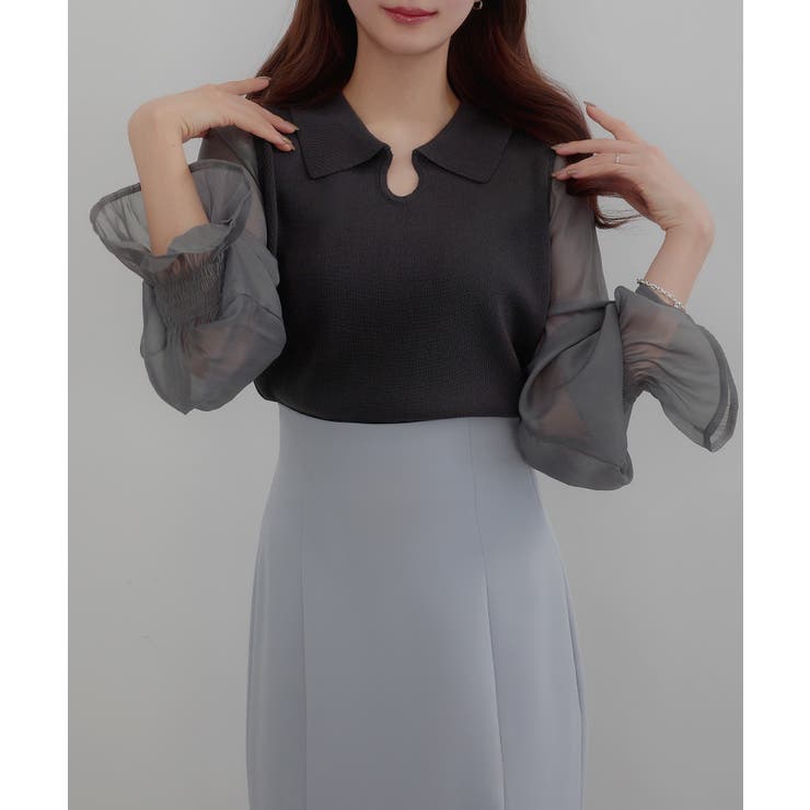 CENEA シアーキャンディースリーブニット | JUNOAH | 詳細画像8 