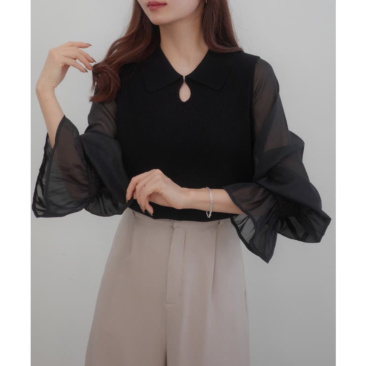 CENEA シアーキャンディースリーブニット | JUNOAH | 詳細画像9 