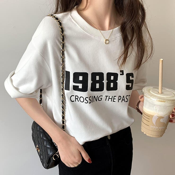 ホワイト | カラーロゴプリントTシャツ 韓国ファッション | JUNOAH