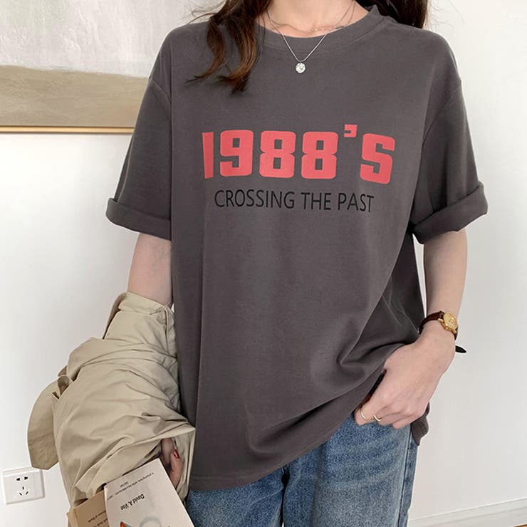 カラーロゴプリントTシャツ 韓国ファッション | JUNOAH | 詳細画像3 