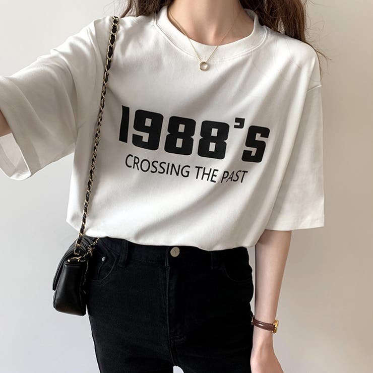 カラーロゴプリントTシャツ 韓国ファッション | JUNOAH | 詳細画像4 