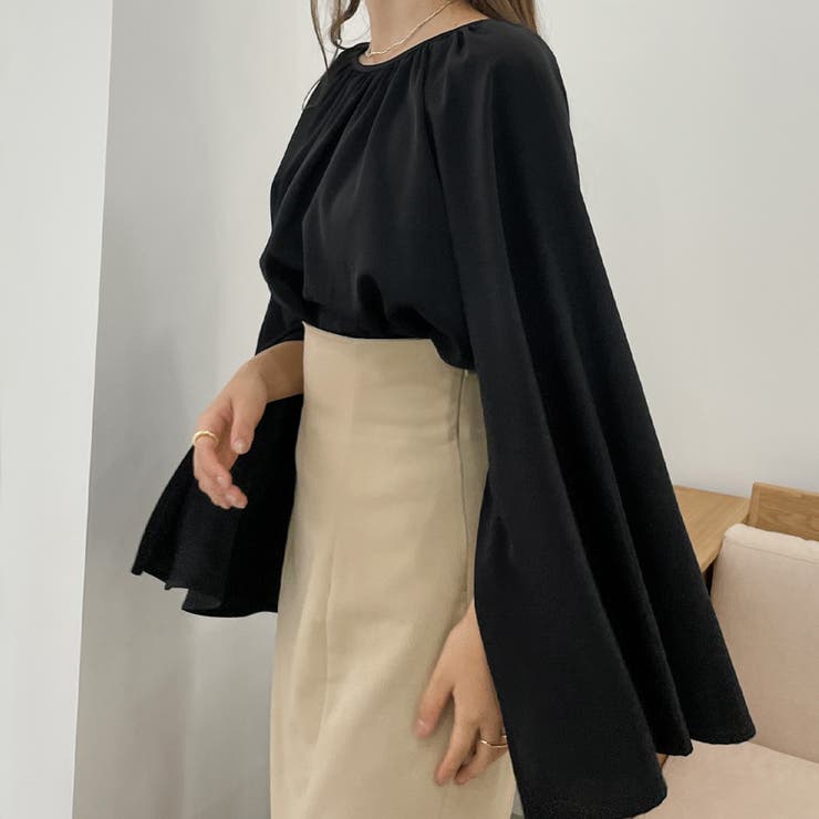 極美品☆アドーア 洗える フレアスリーブ ブラウス ステッチ スリット 黒 38 極美品☆アドーア 洗える フレアスリーブ ブラウス ステッチ