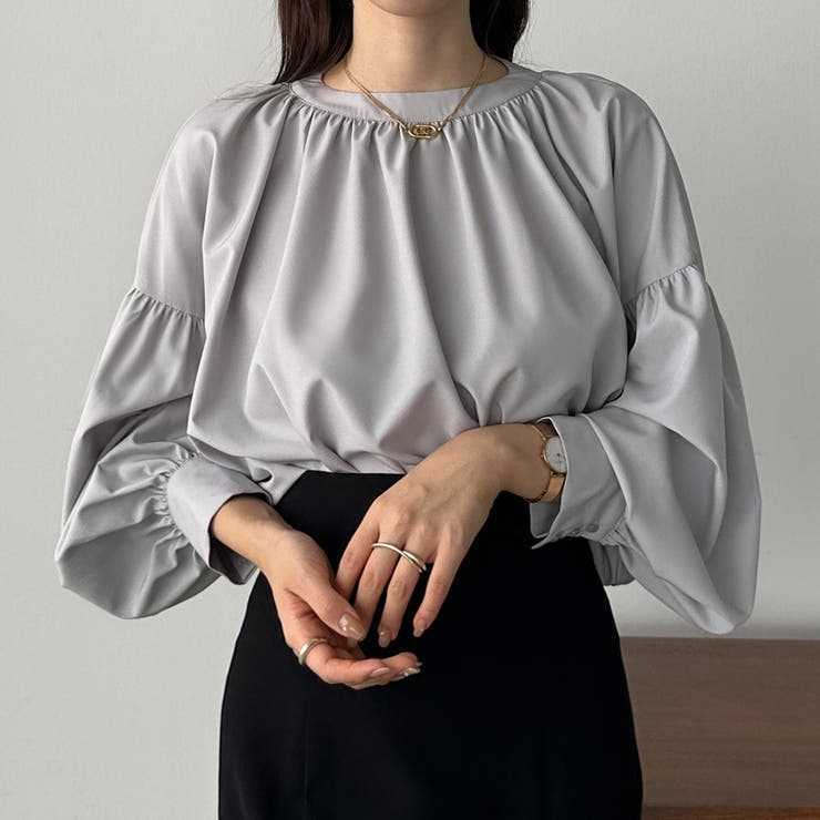 Louere スタンドカラーギャザーブラウス | Louere | 詳細画像22 