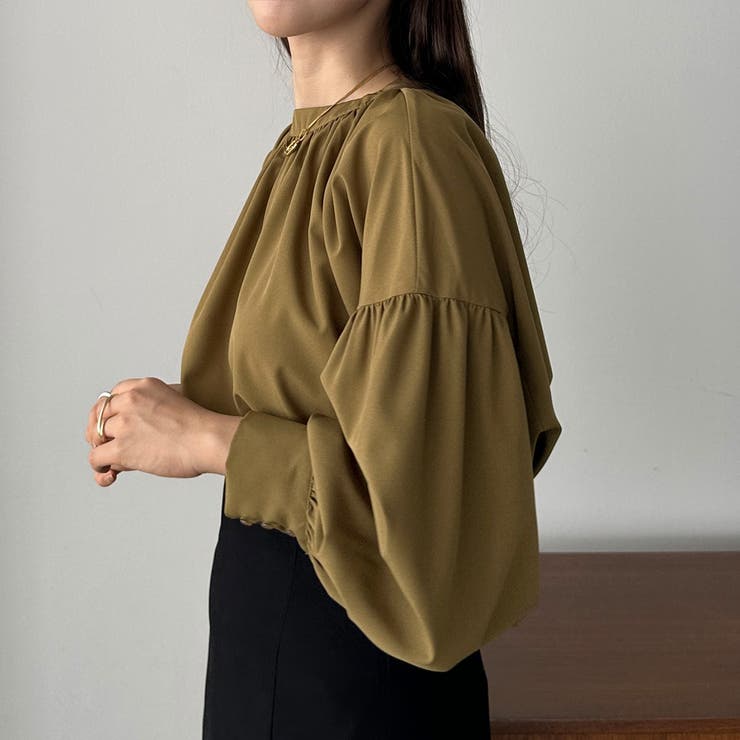 Louere スタンドカラーギャザーブラウス | Louere | 詳細画像26 