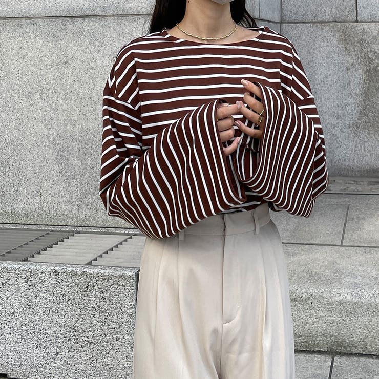 Louere 長袖ボーダートップス[品番：AMTW0004769]｜Louere（ルエレ