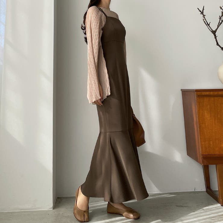 Louere アシメストラップマーメイドキャミワンピース[品番