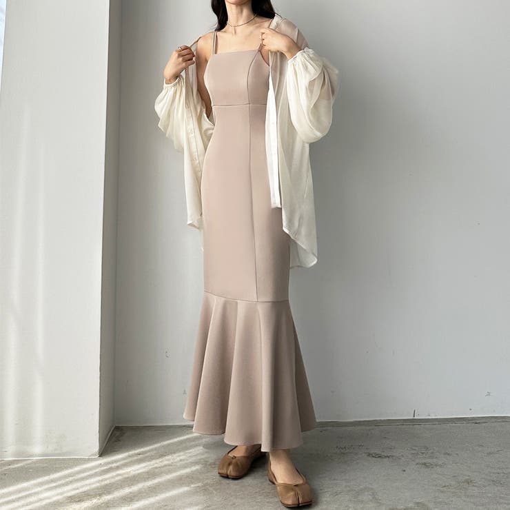 Louere アシメストラップマーメイドキャミワンピース[品番
