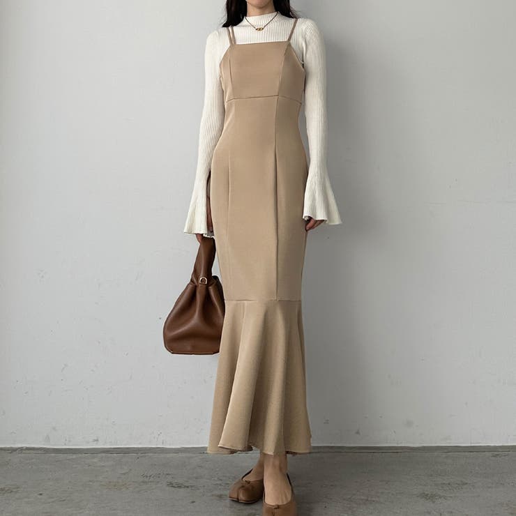 Louere アシメストラップマーメイドキャミワンピース[品番