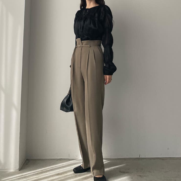 Louere ベルト付きアシンメトリーハイウエストパンツ | Louere | 詳細画像15 