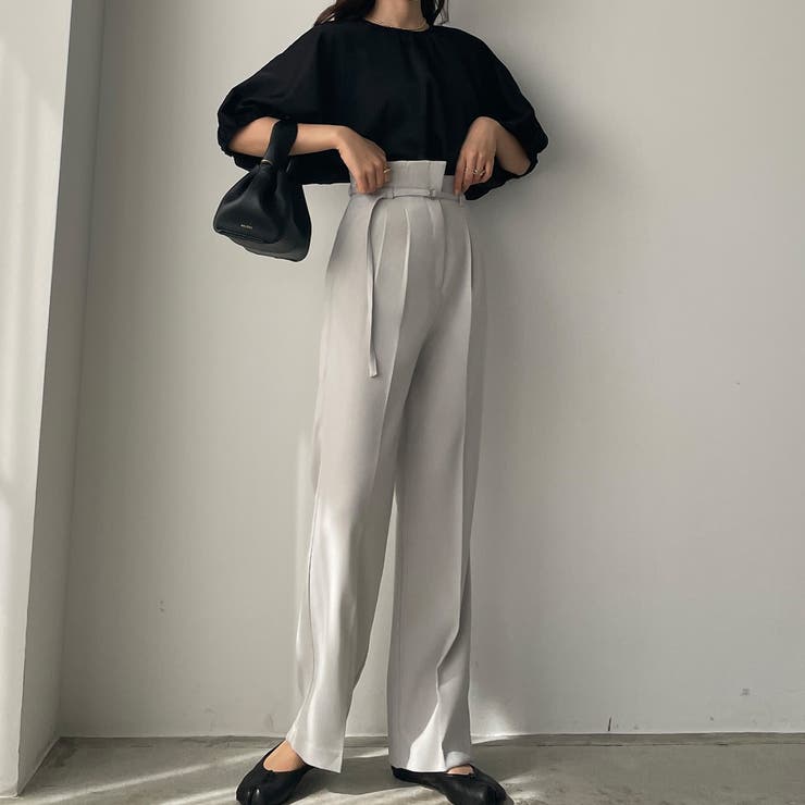 Louere ベルト付きアシンメトリーハイウエストパンツ | Louere | 詳細画像21 