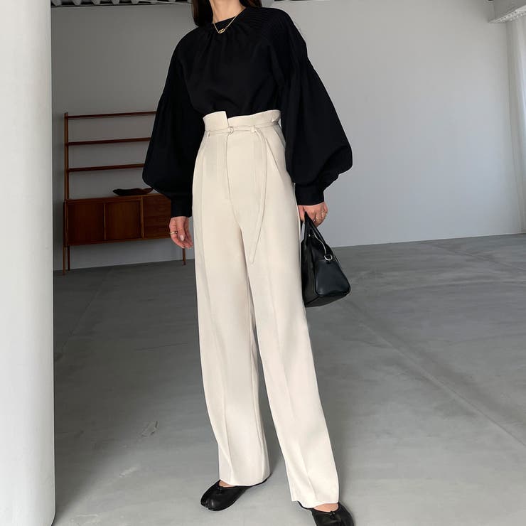 Louere ベルト付きアシンメトリーハイウエストパンツ | Louere | 詳細画像26 
