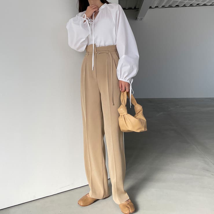 Louere ベルト付きアシンメトリーハイウエストパンツ | Louere | 詳細画像28 