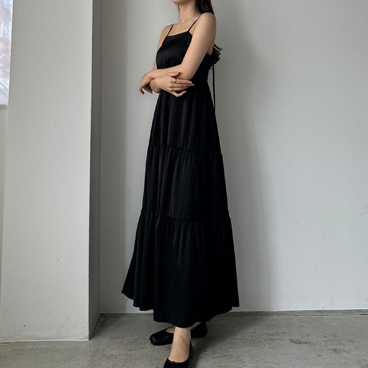 Louere バックストラップデザインサテンキャミワンピース | Louere | 詳細画像28 