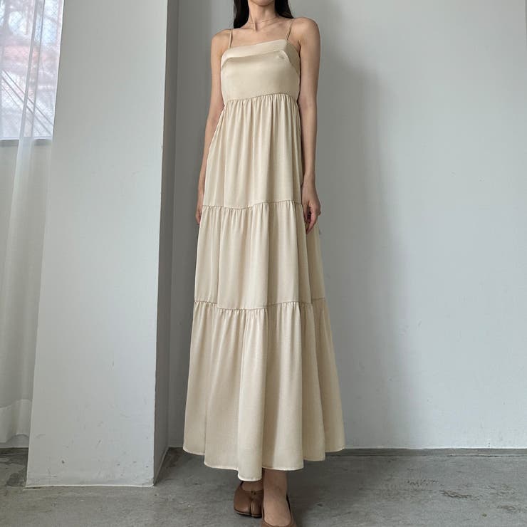 Louere バックストラップデザインサテンキャミワンピース | Louere | 詳細画像32 