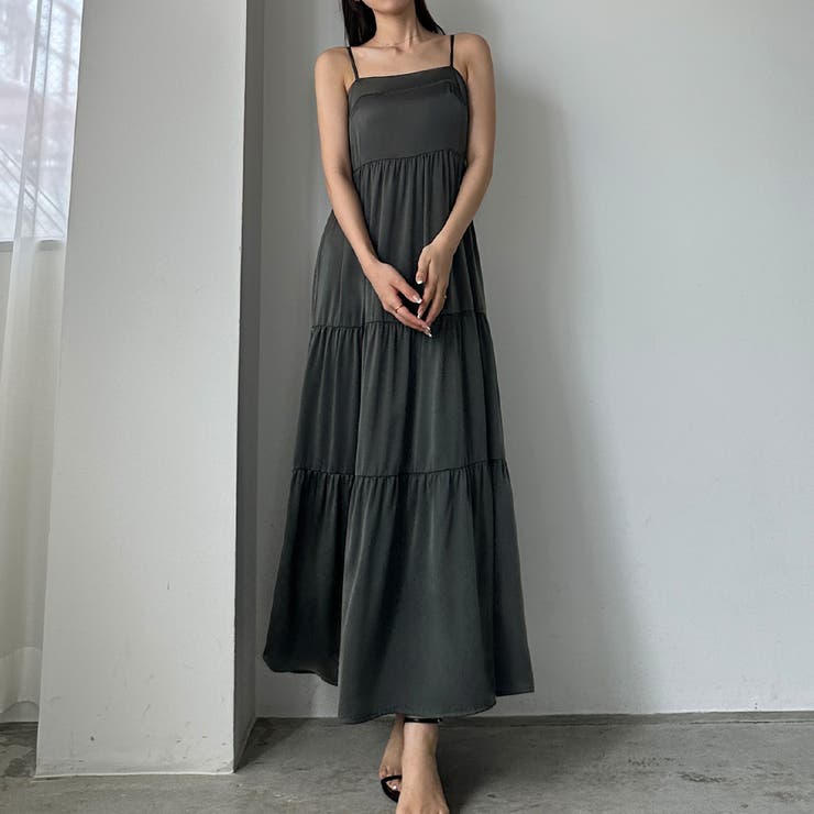 Louere バックストラップデザインサテンキャミワンピース | Louere | 詳細画像37 