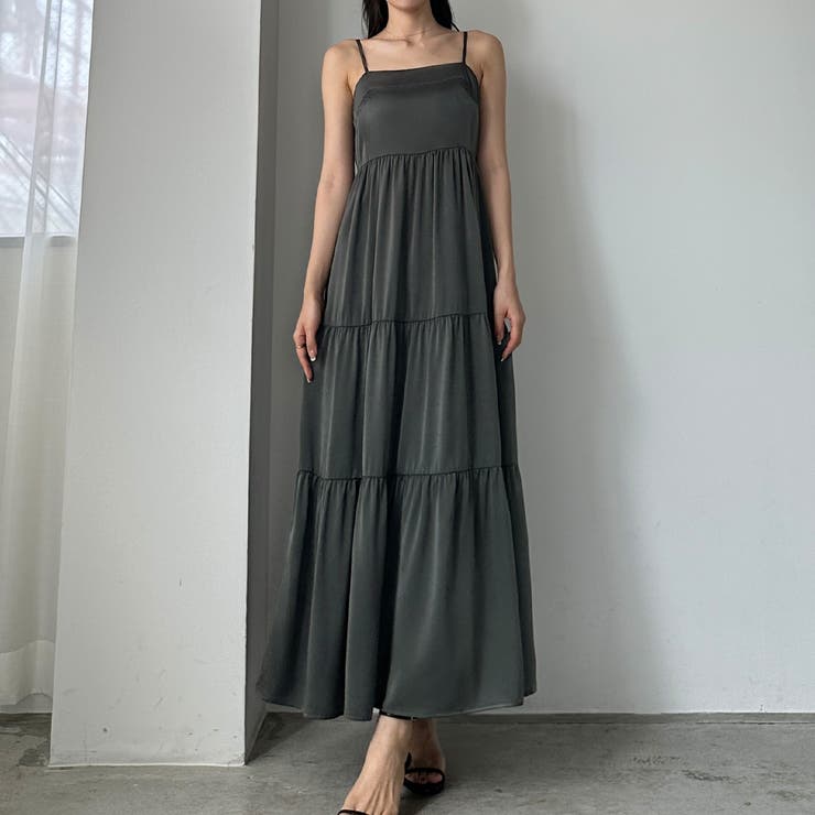 Louere バックストラップデザインサテンキャミワンピース | Louere | 詳細画像38 