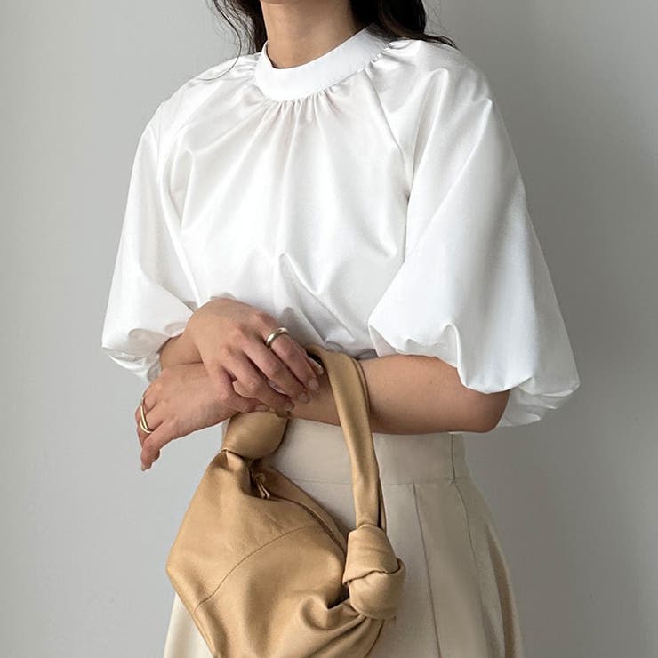 LOHEN ローヘン ボウタイ ボリュームブラウス ブラウン