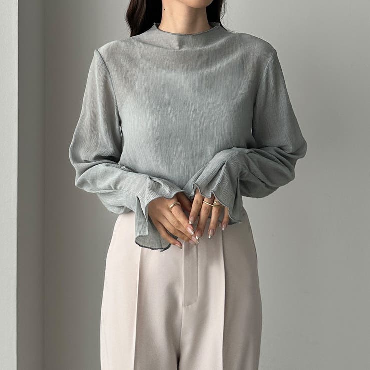 シアー ミディアムドレス S〜XL フレアスリーブ セール 30%OFF】シアーフレアスリーブブラウス(505950967