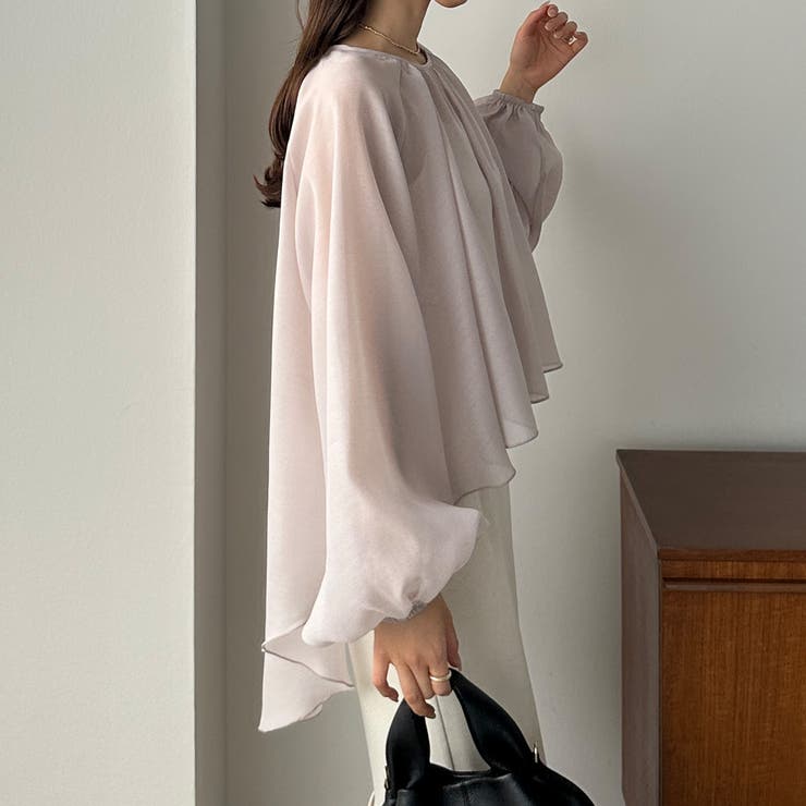 「Louere」 長袖ブラウス LARGE アイボリー レディース Louere シアーテールブラウス[品番：AMTW0008980]｜Louere