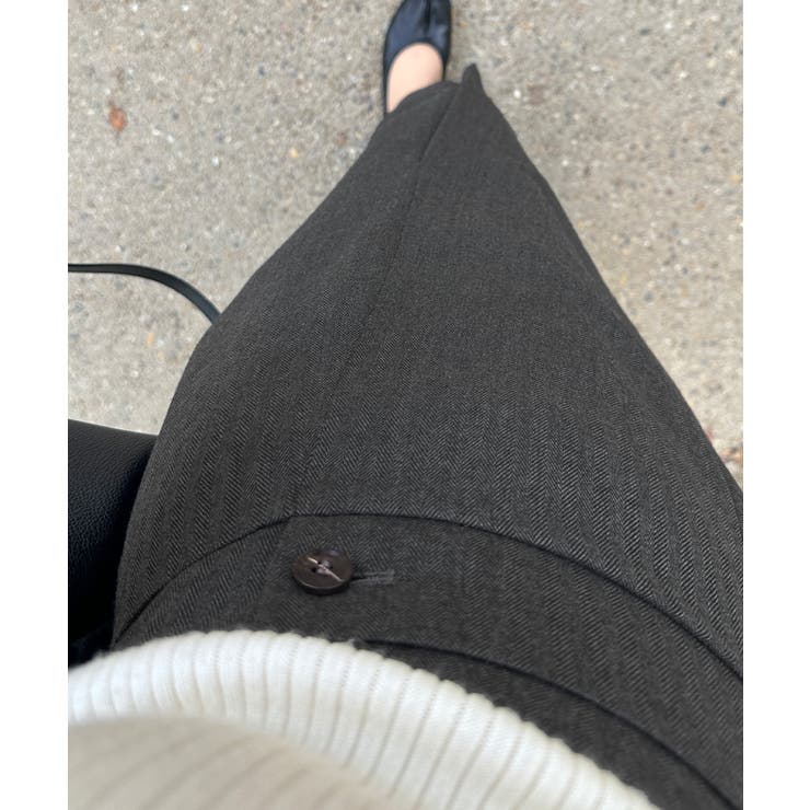 Louere 裏起毛ヘリンボーンタイトラップ風スカート | Louere | 詳細画像14 