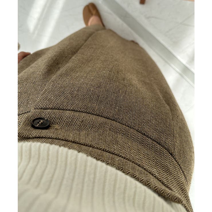 Louere 裏起毛ヘリンボーンタイトラップ風スカート | Louere | 詳細画像20 