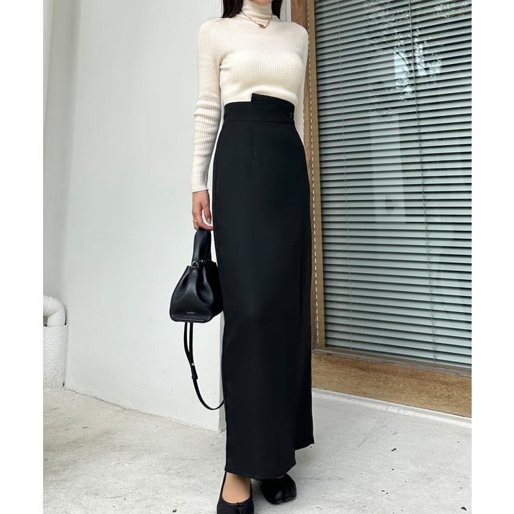 Louere 裏起毛ヘリンボーンタイトラップ風スカート | Louere | 詳細画像6 