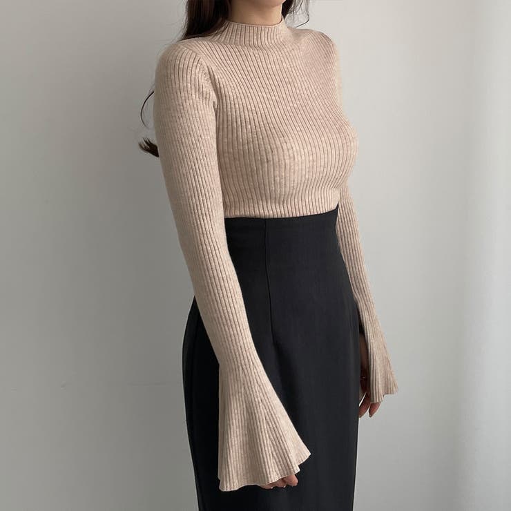 Louere フレアスリットスリーブハイネックリブニット | Louere | 詳細画像13 